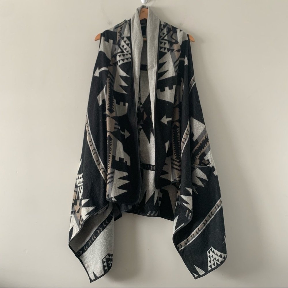 Southwestern Aztec Boho Cowgirl Farm Navajo Sleeveless Cardigan Sweater Sz S